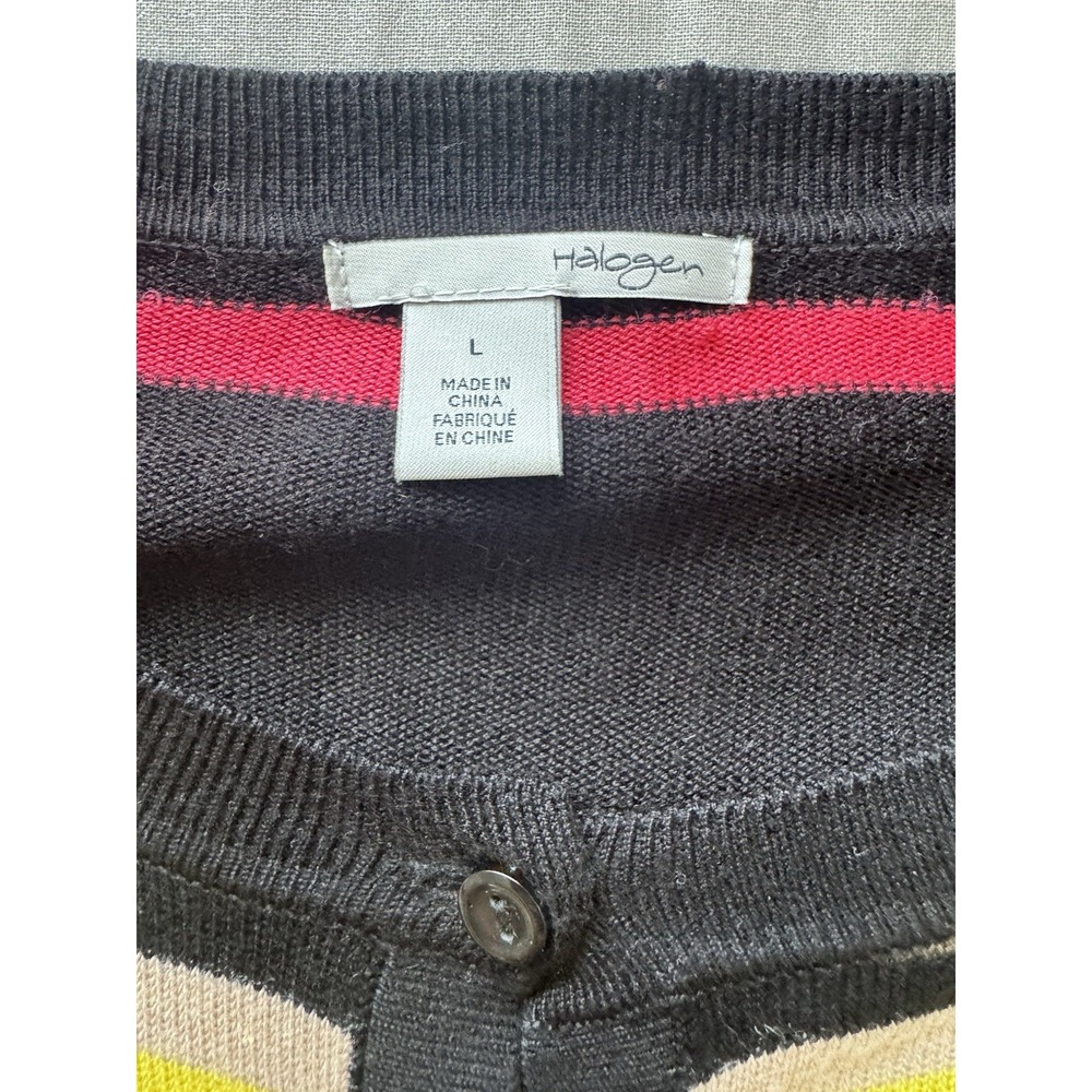 Halogen Striped Button Front Cardigan Sweater Wom… - image 4